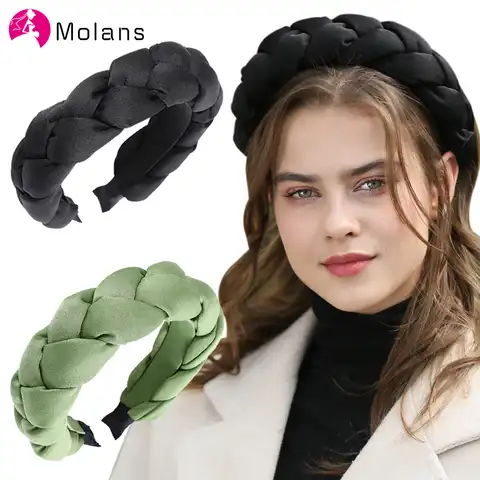 Обруч для волос MOLANS, Шелковый, однотонный, с мягкой подкладкой