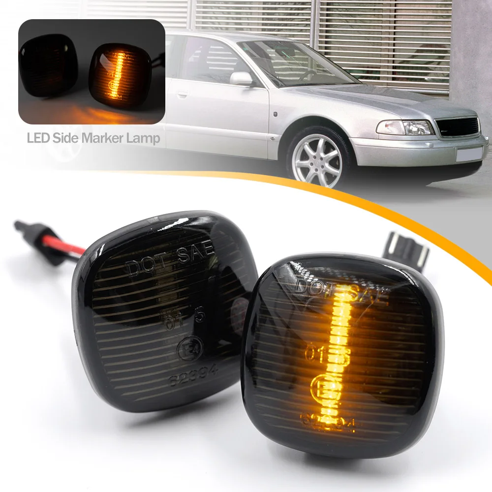 

For AUDI A3 8L A4 B5 A8 D2 2X LED Amber Turn Signal Light Fender Side Marker Lamps 1994 1996 1997 1998 2000 2002