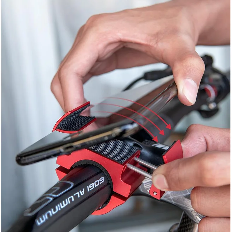 aluminum alloy round bike mobile phone holder adjustable bicycle phone holder non slip mtb phone stand cycling accessories free global shipping