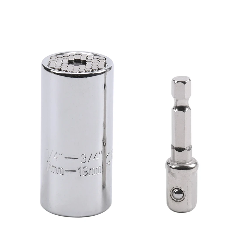 

Universal Torque Wrench Head Set Socket Sleeve 7-19mm Power Drill Ratchet Bushing Spanner Magic Grip Multifunction Hand Tool