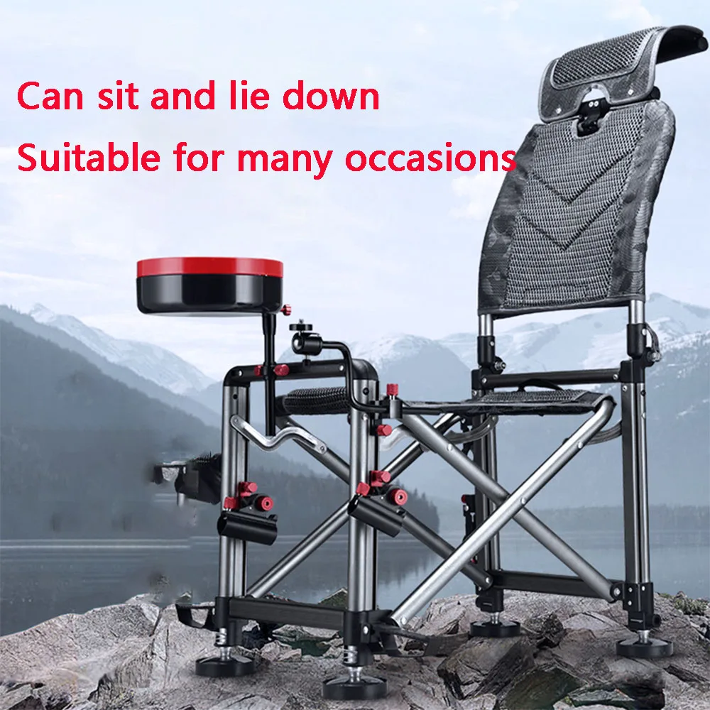 구매 새로운 스타일 낚시 의자 낚시 의자 야외 모든 지형 알루미늄 안락 의자 접이식 다기능 휴대용 낚시 장비 의자