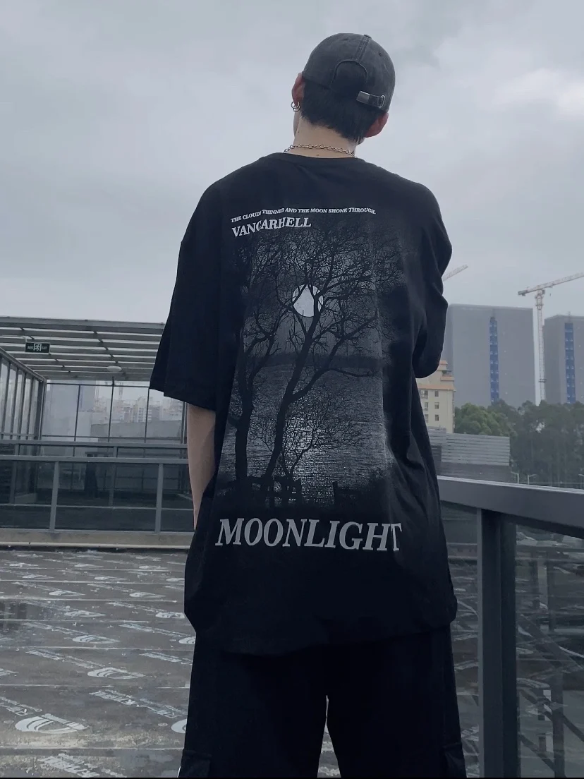 

Anyang store tide brand short-sleeved T-shirt male European and American high street trend American street hip hop ins loose sum