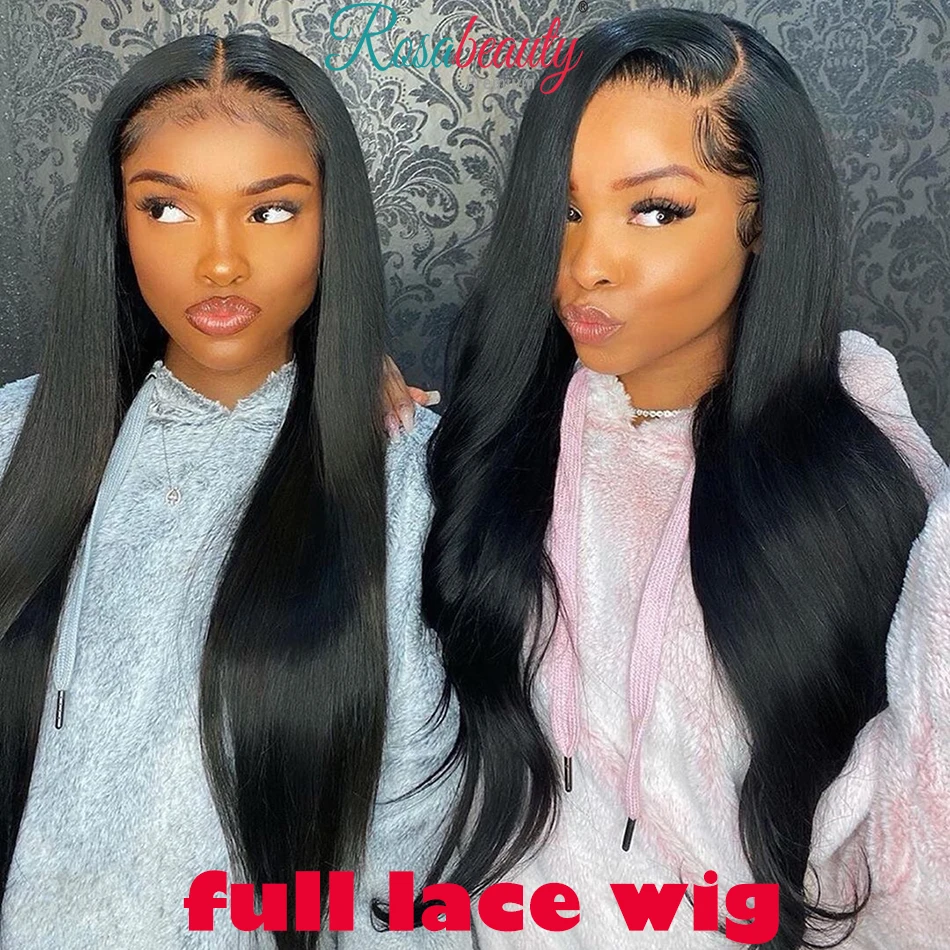 Melodie Прямые Полностью кружевные передние человеческие волосы парики бразильские