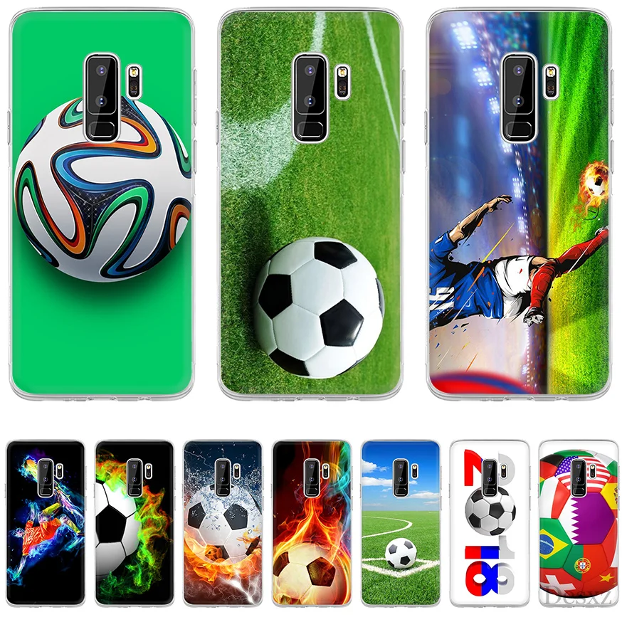 Phone Case Cover Football Soccer Ball On Water Burning Fire Sports For Samsung Galaxy S7 Edge S8 S9 Plus Cases TPU |