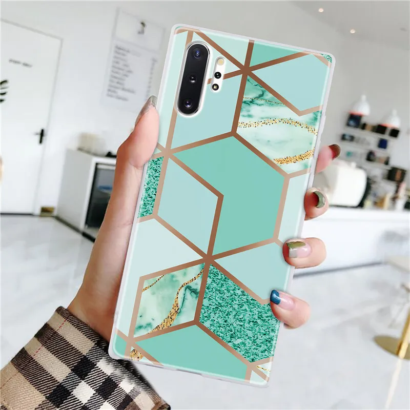 Покрытие с геометрическим рисунком Мрамор чехол для samsung Galaxy Note 10 плюс S8 S9 S10 S10E J4 J6 A6 A7 A8 A5 J3 J5 J7 Мягкий ТПУ чехол с мультипликационным рисунком