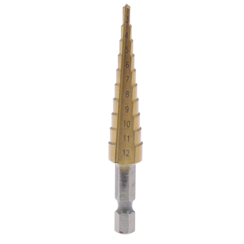 

Hot Sale 3-12mm Coated Stepped Drill Bits Hex Handle Drill Bit Metal Drilling Power Tool