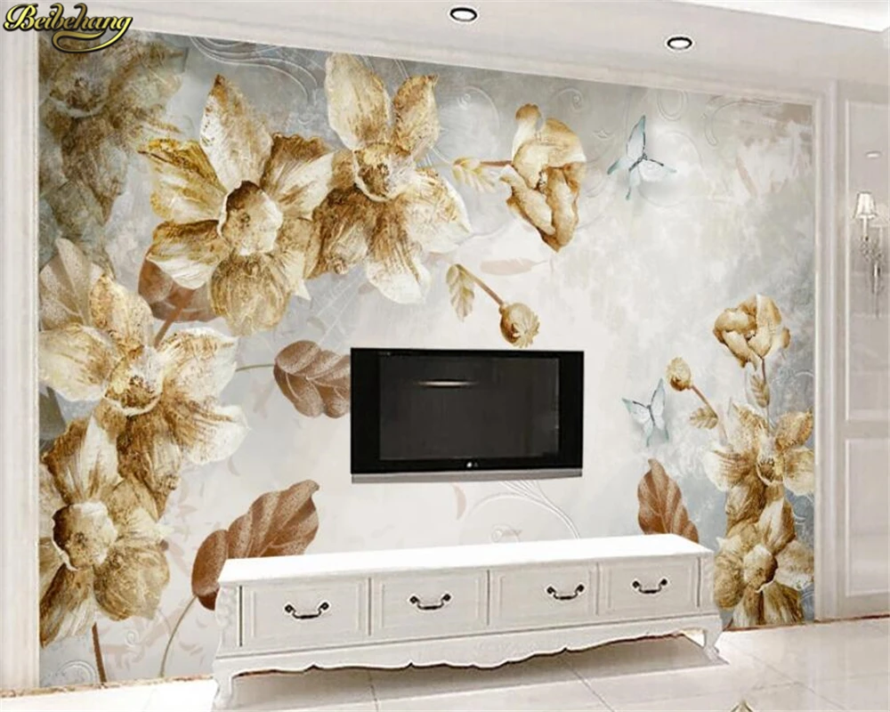 

beibehang Custom 3d wallpaper murals create modern minimalist European retro flower abstract nordic background wall paper