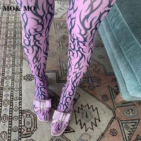 momo 2021 new womens dress spring and summer new mesh print slim body buttocks and feet street style european and american le