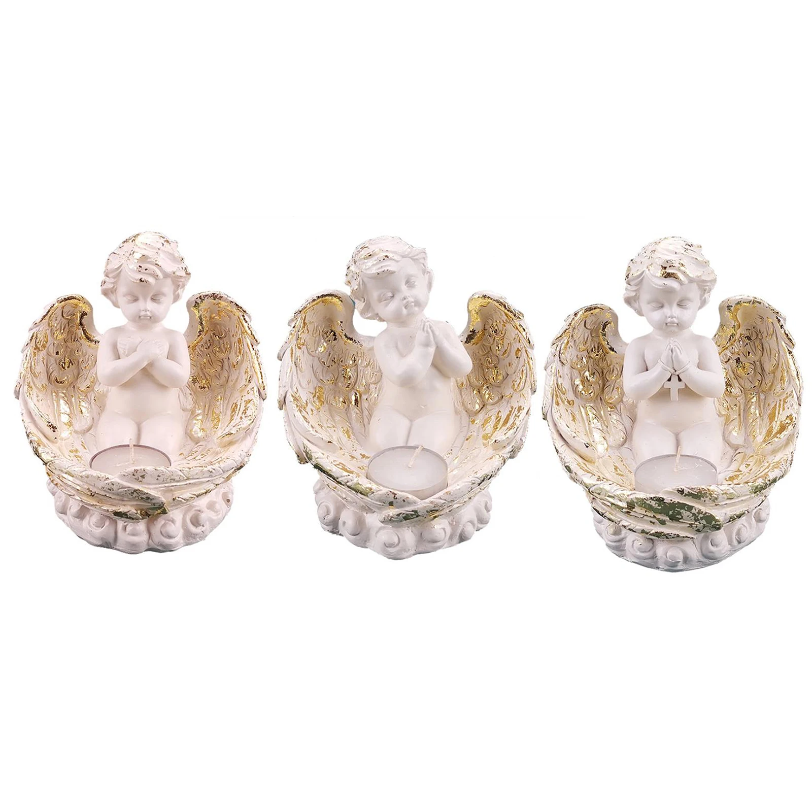

Desktop Decor, Angel Shaped Resin Statue Ornament Decorative Artware for Living Room Bedroom