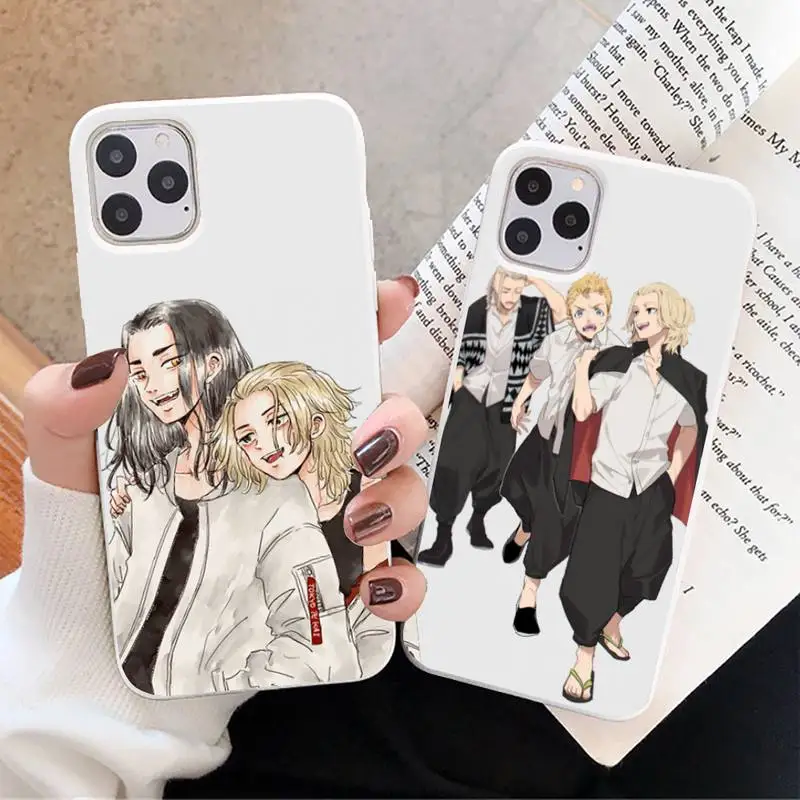 

Anime Tokyo Revengers Phone Case White Candy Color for iPhone 11 12 mini pro XS MAX 8 7 6 6S Plus X SE 2020 XR