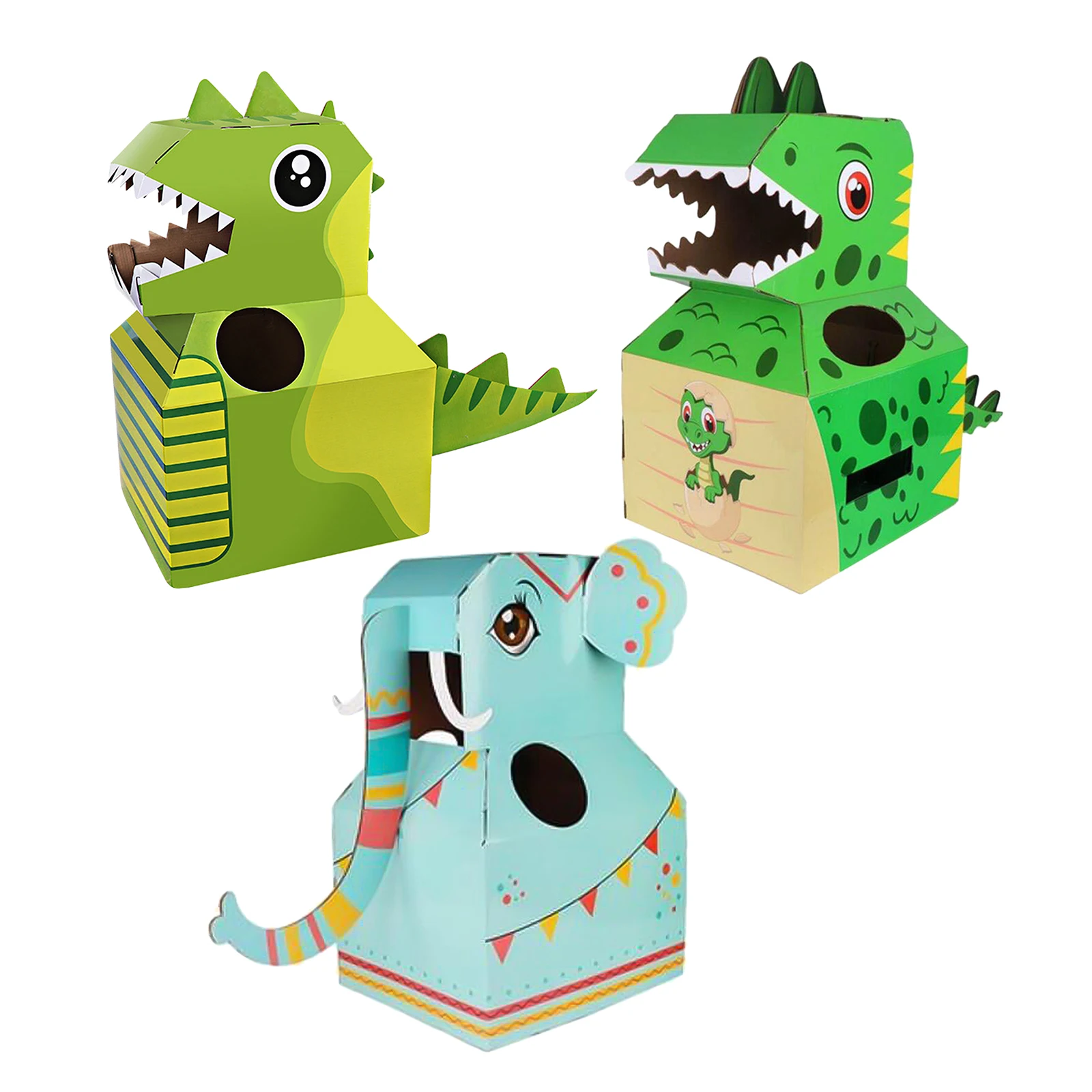 

Children's Carton Toy Paper Dinosaur Carton Children Doll Craft Toys