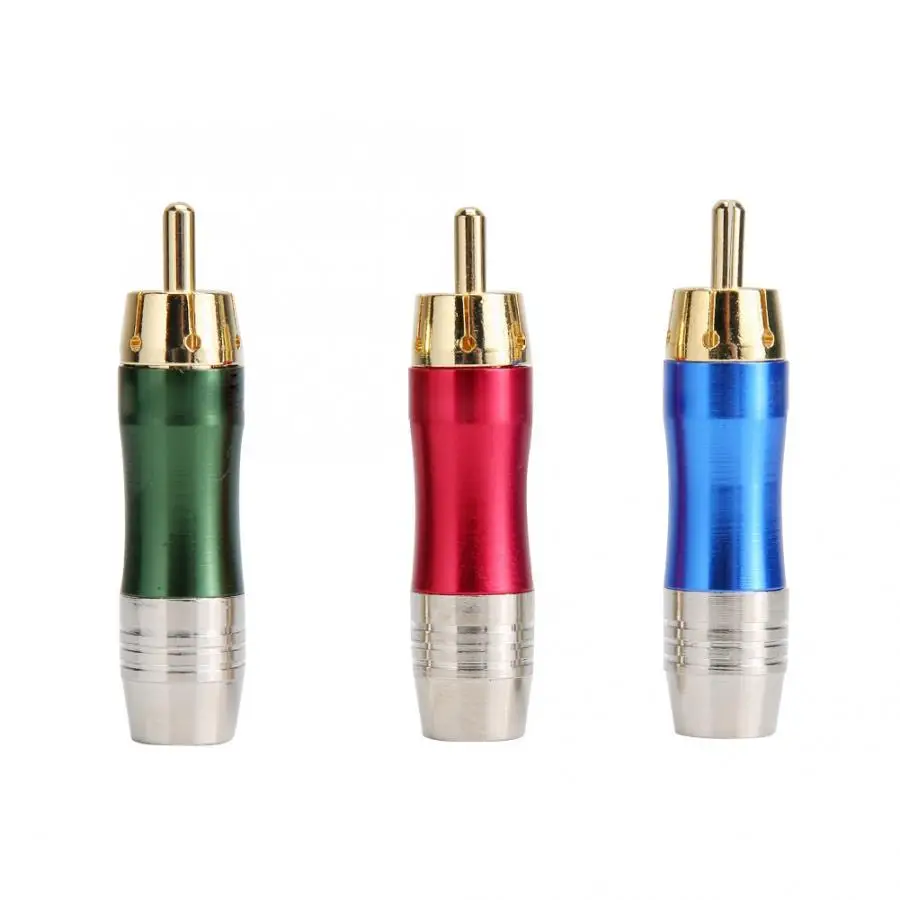 3 шт. позолоченный медный разъем RCA мини аудио кабель стерео переходник
