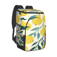 Large Cooler Bag Thermo Lunch Picnic Box Pear Fruit And Leaves Insulated Backpack Ice Pack Fresh Carrier Thermal Shoulder Bag