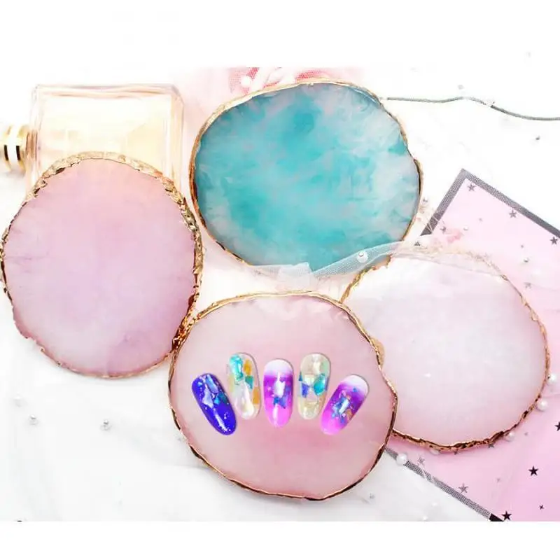 Полимерная Палетка для рисования ногтей с золотистыми краями смешивания