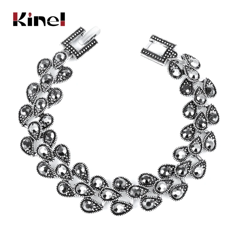 Женский браслет Kinel в стиле панк винтажные браслеты из тибетского серебра с