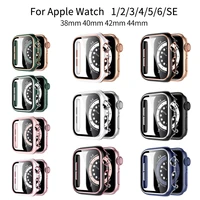 glasscase full cover for apple watch case series 6 se 5 4 3 2 iwatch case accessor 44mm 40mm 42mm 38mm protector apple watch