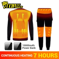 new winter heating underwear set motorcycle jacket moto motorbike usb electric heated fleece thermal long johns topspants