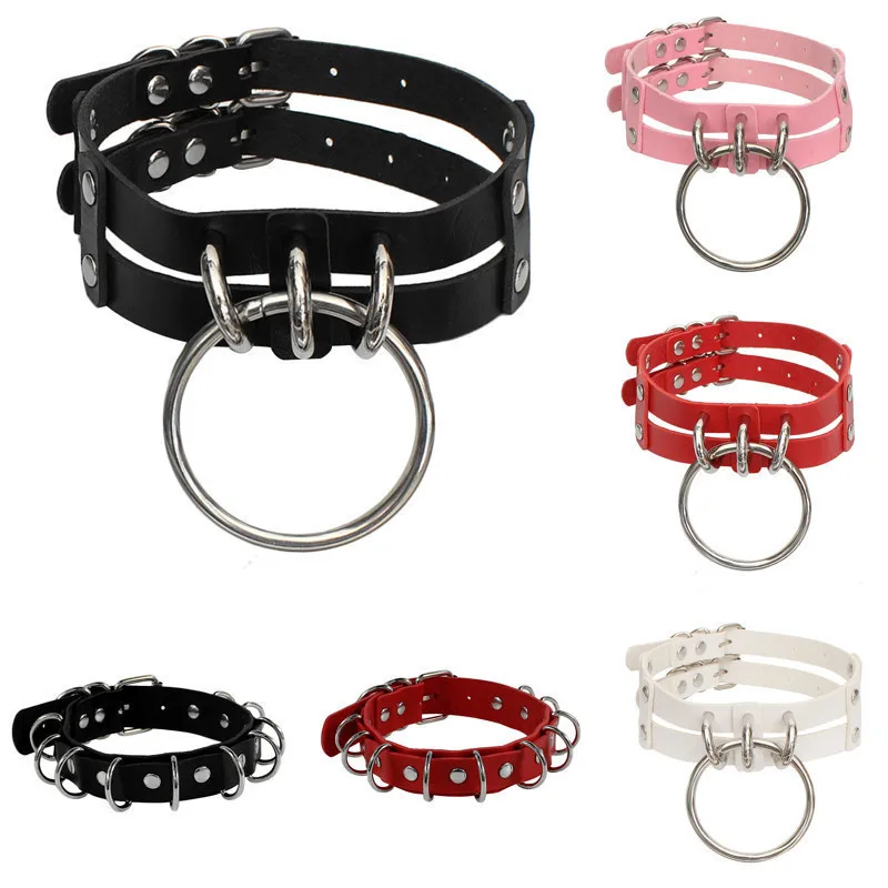 Готический круглый чокер с заклепками колье металлический кожаный ювелирные