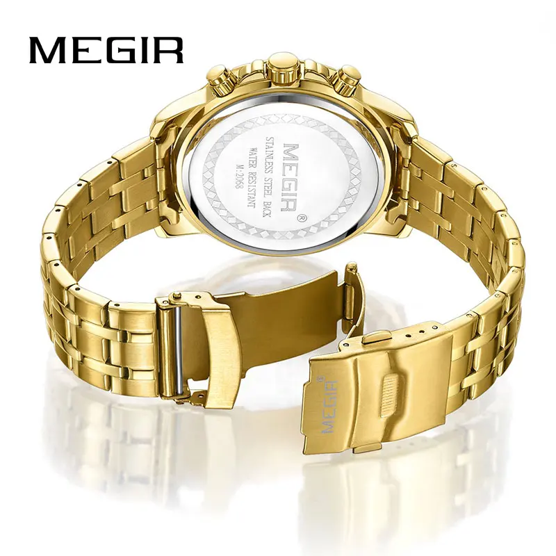 MEGIR мужские часы брендовые Роскошные армейские военные хронограф кварцевые