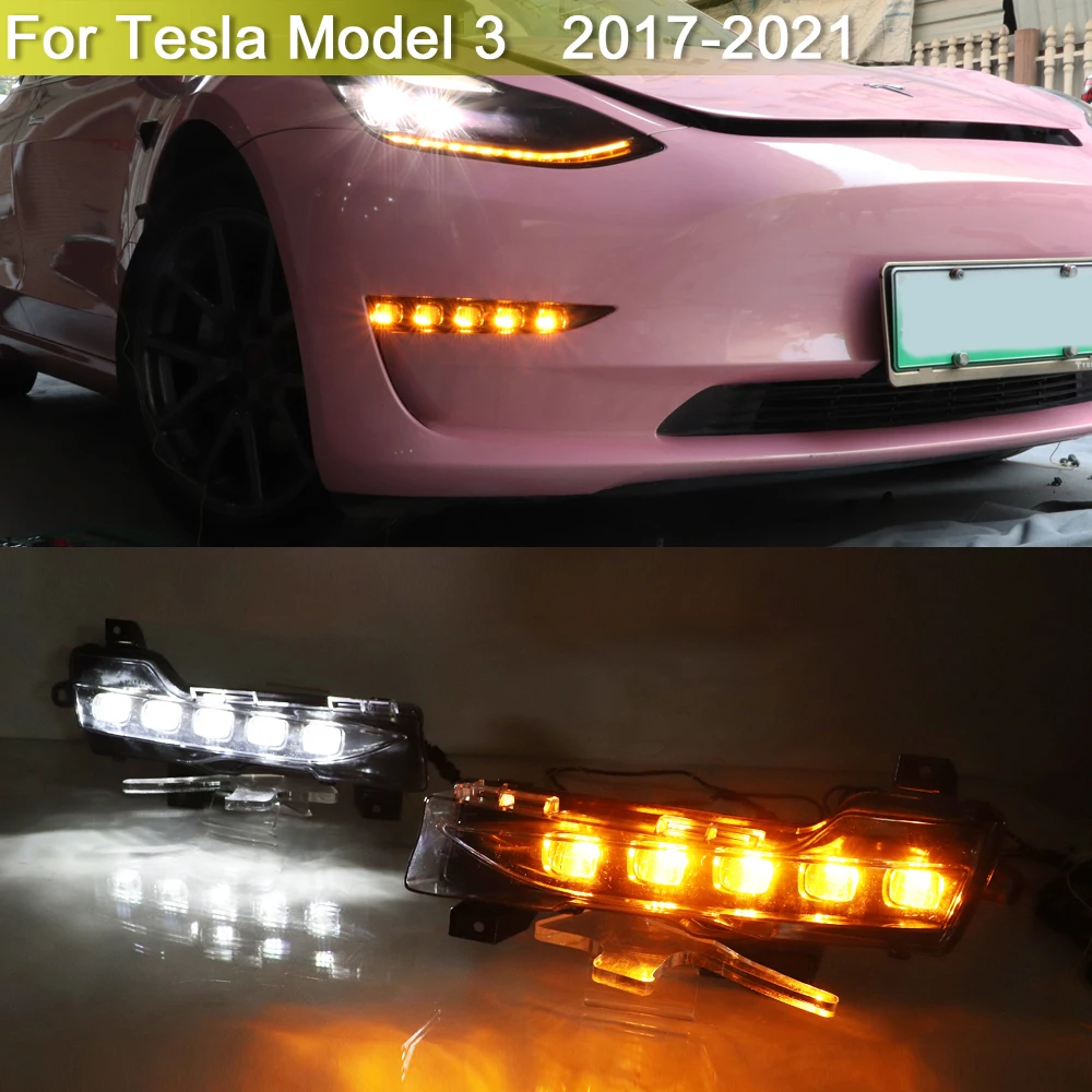 

Предупреждение льная лампа для переднего бампера Tesla Model 3 2017 2018 2019 2020 2021