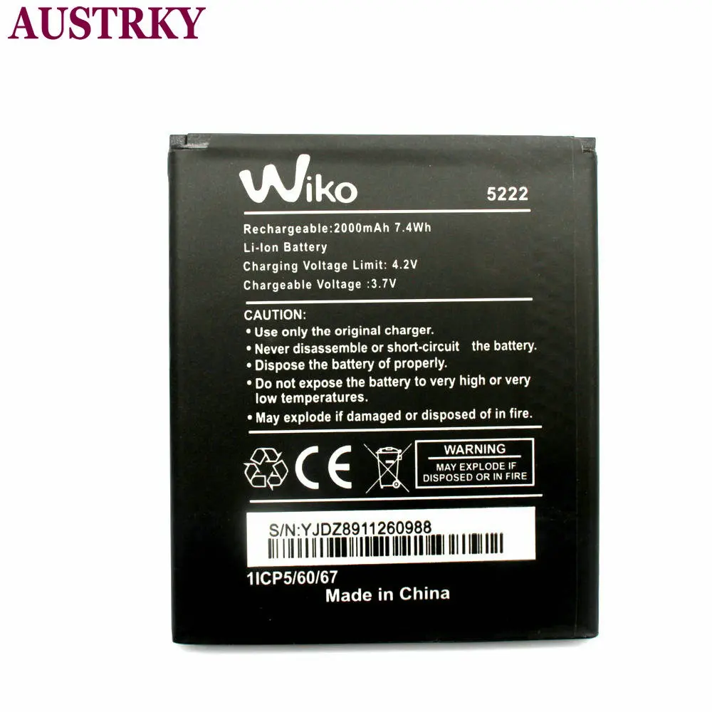 Новые запасные аккумуляторы 2000 мАч для телефона Wiko 5222|battery for|for wiko batterybattery 2000mah |