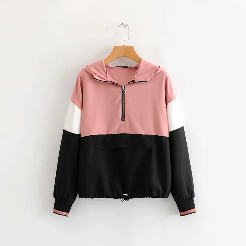 Женский комплект из двух предметов винтажный розовый пуловер-бомбер контрастных