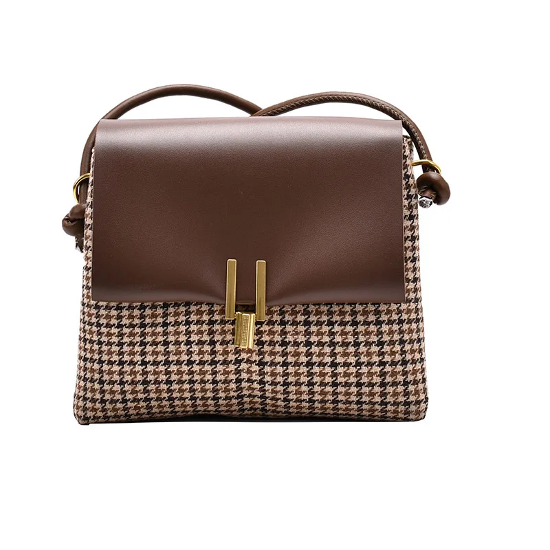 

Net red bag new trendy fashion grid children bag western style messenger bag female trend ins retro shoulder bag