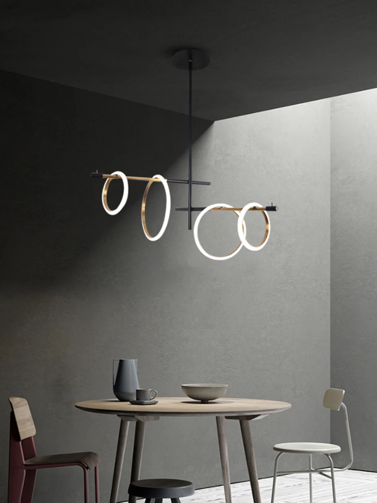 

Modern living room LED Magnetic attraction chandelier lighting restaurant Pendant Lamp Acrylic bedroom deco Ring Hanging Lights