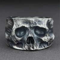 eyhimd gothic black mens skull ring 316l stainless steel rings for men party punk biker jewelry gifts male bijoux