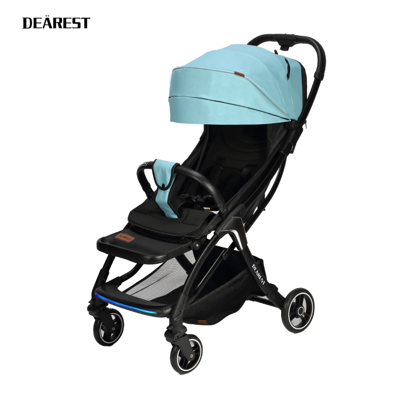 Leather Blue Dearest A8L быстрая складная детская коляска со съемным навесом - Цвет: Leather Blue