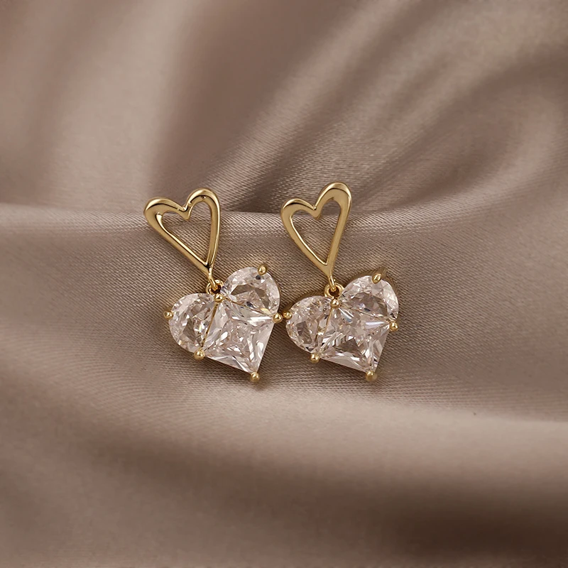 

Korean Fashion Luxury Small Peach Heart Earrings for Women 2021 New Jewelry Exclusive Wedding Party Girl Unusual Love Earrings