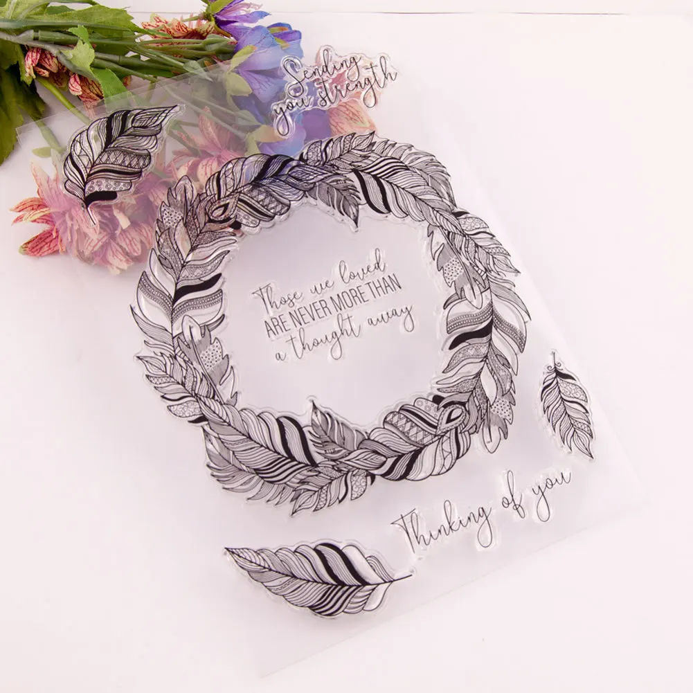 

Feather Ring Transparent Clear Silicone Stamp/Seal for DIY Scrapbooking/photo Album Decorative Clear Stamp Sheets