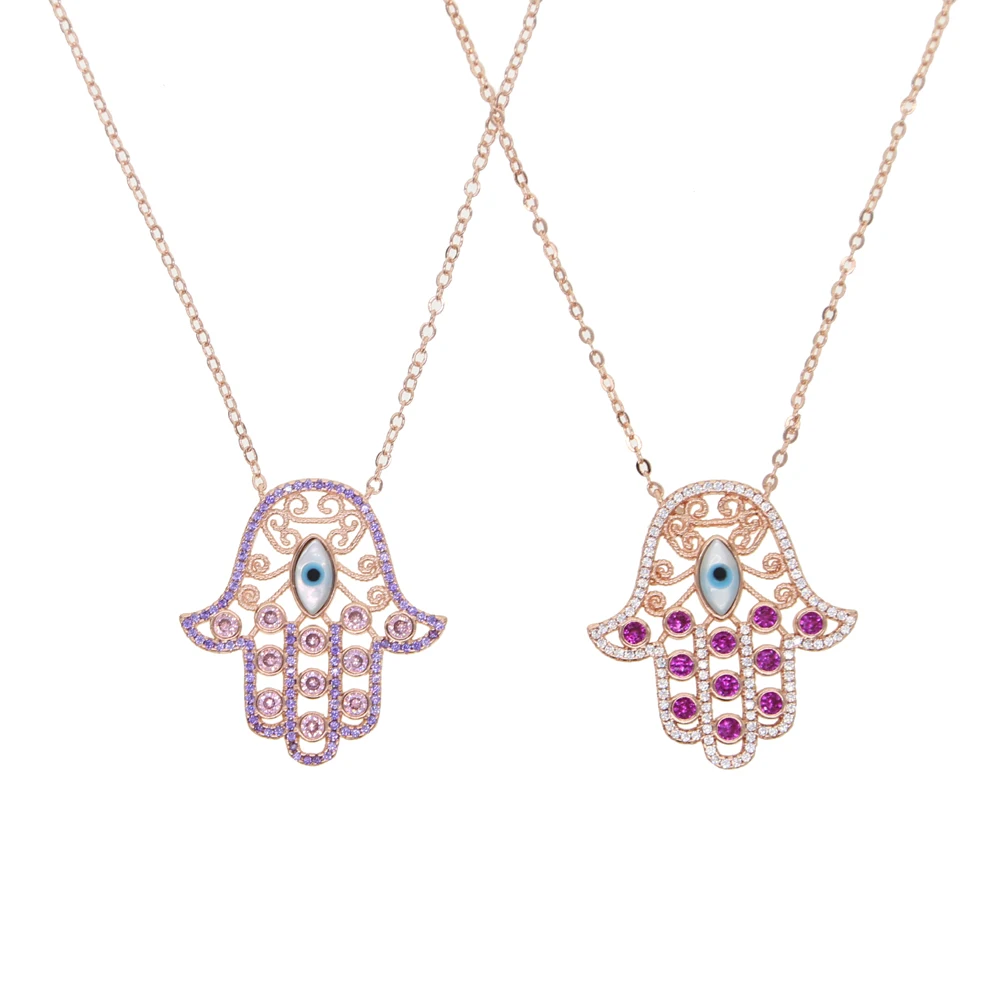 2020 модное ожерелье с розой и сглаза для милой девушки Очаровательное хамса