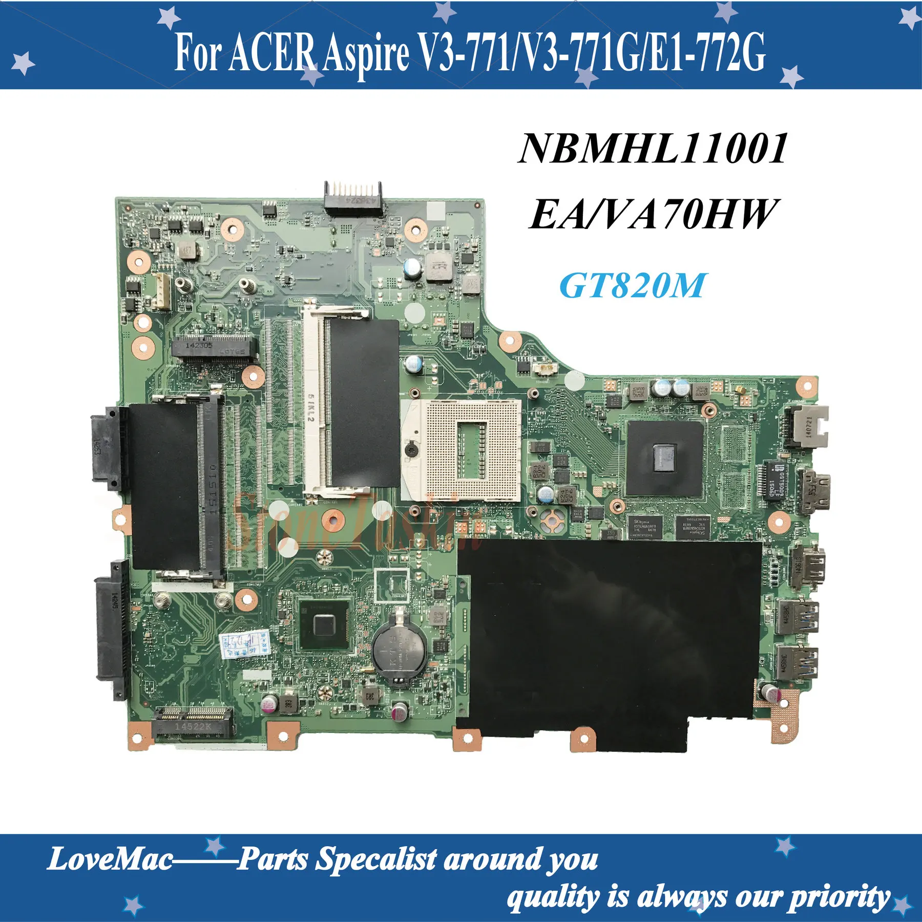 Высокое качество NBMHL11001 EA VA70HW материнская плата для ноутбука Acer aspire V3 772G