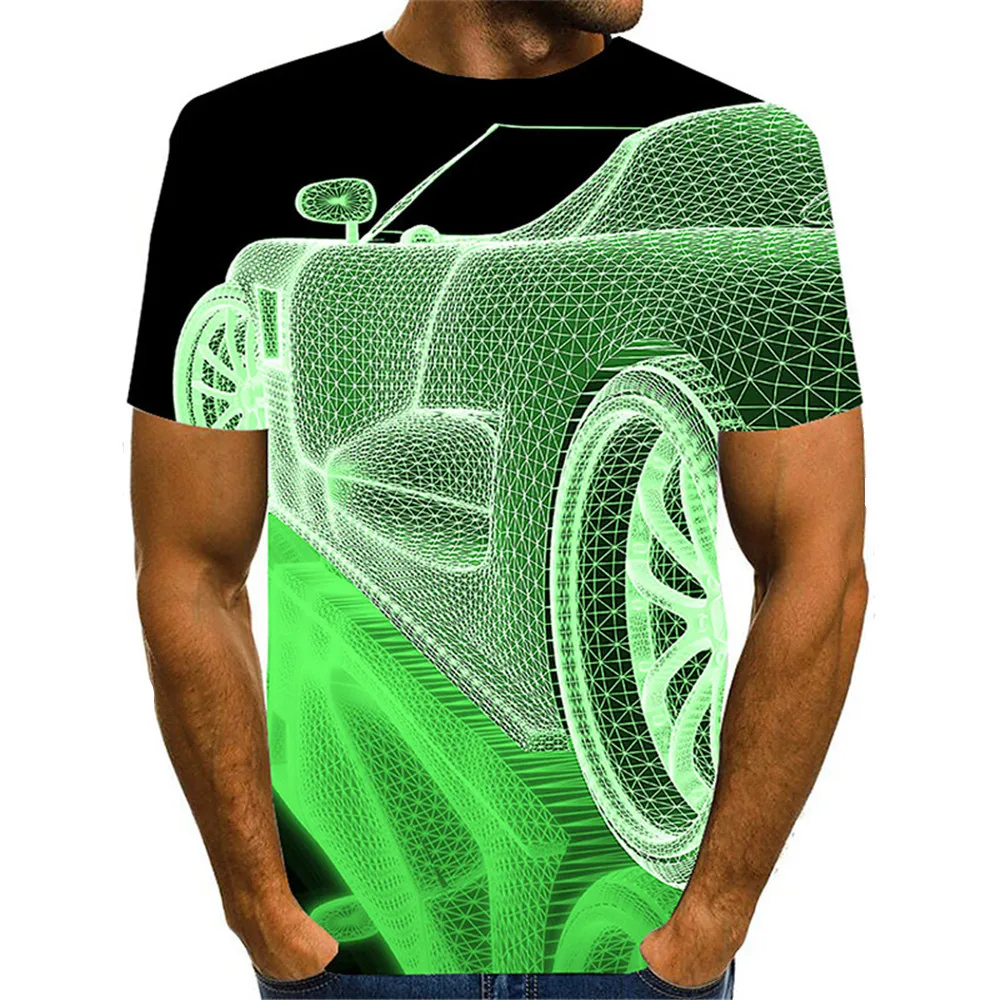 

Men's 3D Graphic Plus Size T-shirt Print Short Sleeve Daily Tops Elegant Exaggerated Round Neck White Black Blue