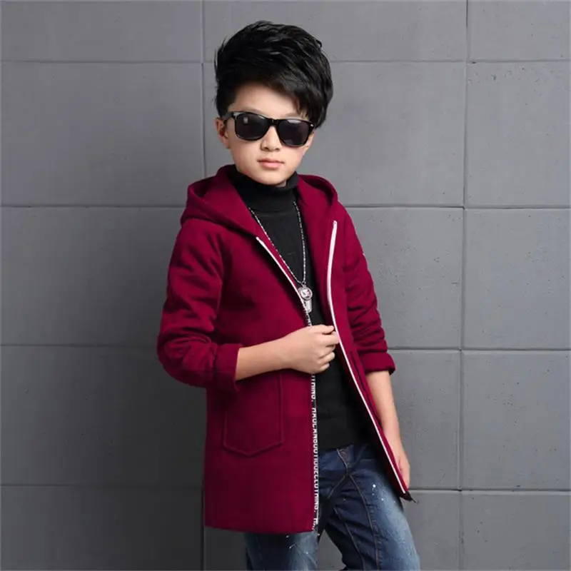 2019 новая детская одежда зимнее шерстяное пальто для мальчиков плотное в