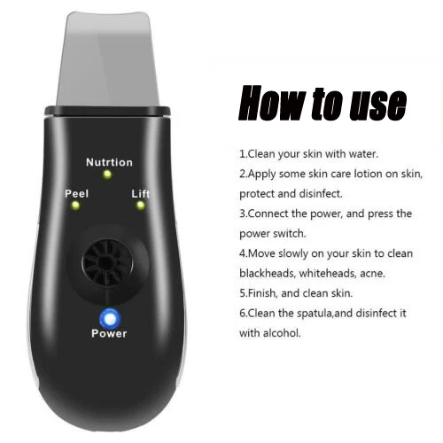 Beste Ultrasone Huid Scrubber Verwijderen Gezichtsverzorging Tool Facial Lift Removal Peeling Machine Verwijderen Mee-eter Vuil Rimpels Verminderen Vlekken