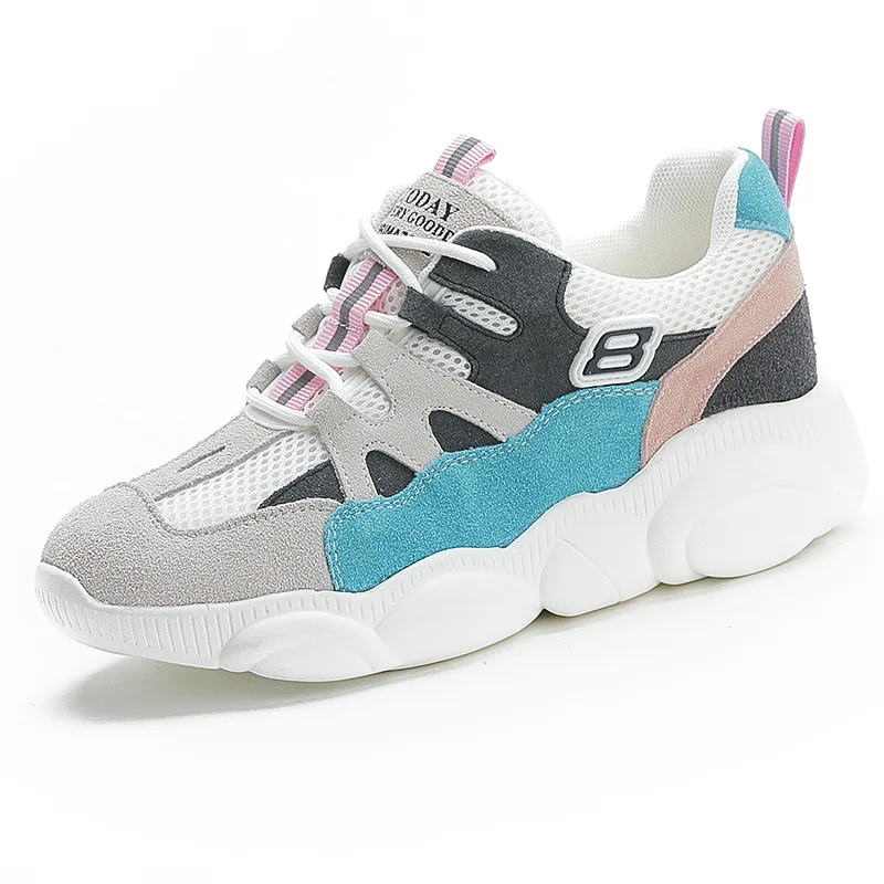 Женская обувь дышащие кроссовки из натуральной кожи однотонная для тенниса