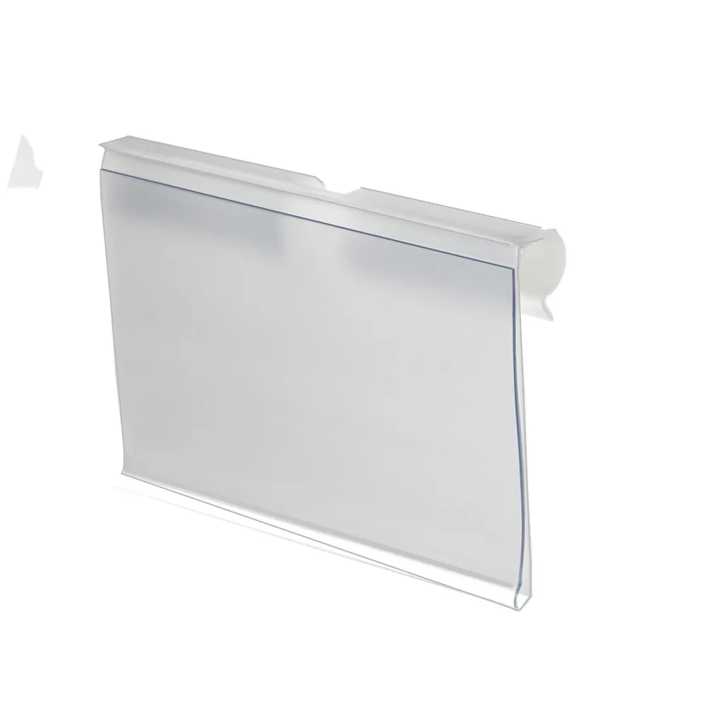 PVC Plastic Price Tag Sign Label Display Holders Clips Supermarket Shelf Wire Hook Rack White 100pcs