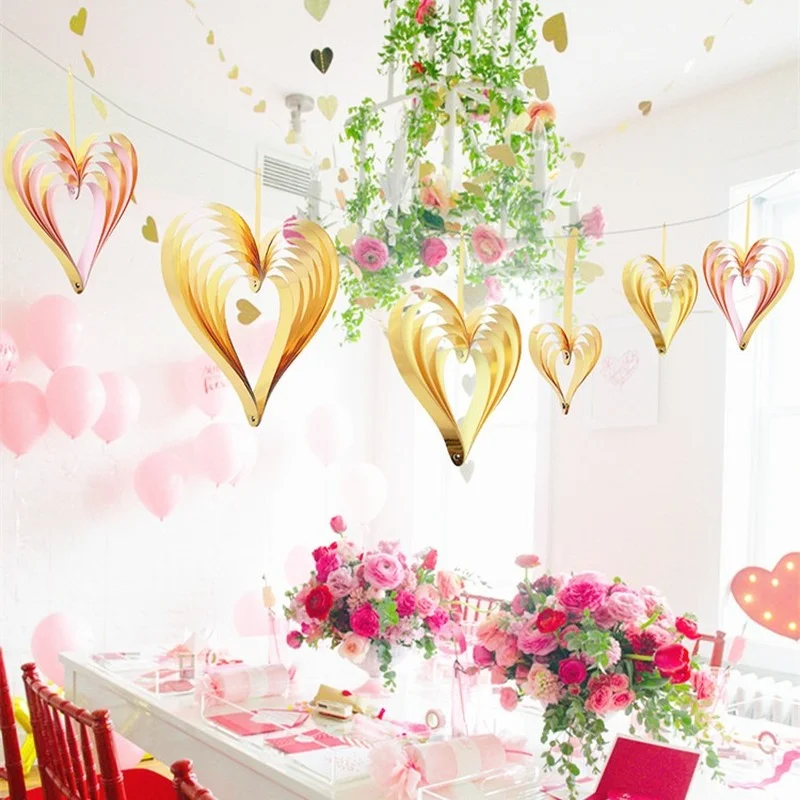 4 шт. украшение для свадьбы любящее сердце потолочная подвесная гирлянда дом