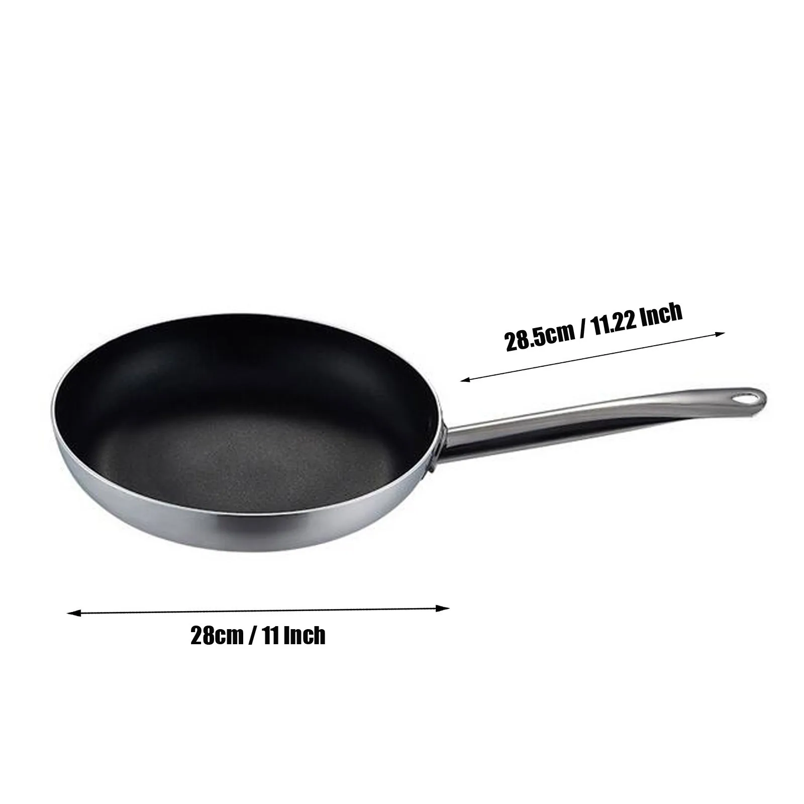 

Frying Pan 28 Cm Coated Household Stainless Steel Frying Pan No Chemical Coating Kitchen Supplies Cookware