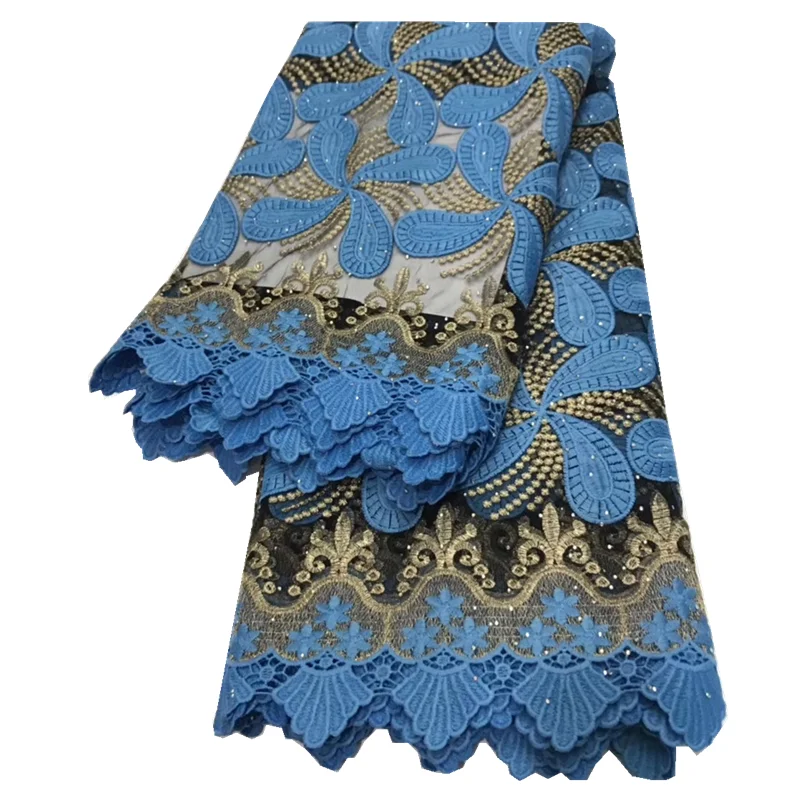 

African Tulle Lace fabric 2020 Latest High Quality Guipure Lace With Stone Swiss Voile Lace French Cord Lace fabric for Dress