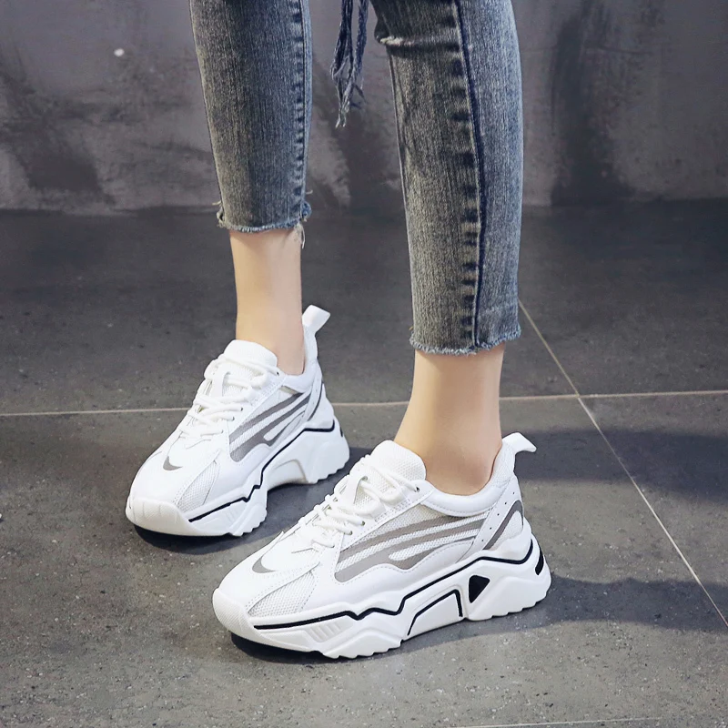 Rimocy/сезон осень весна светящаяся Повседневная обувь женские черные кроссовки на