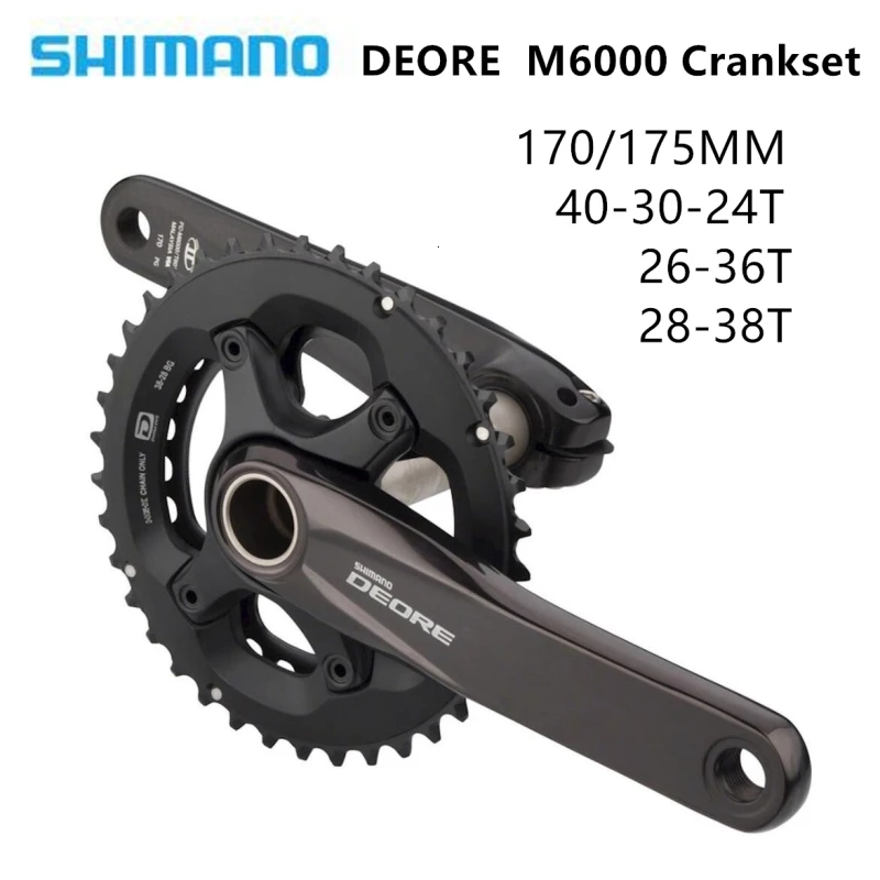 Shimano Deore FC M60000 2x10 MTB пластина велосипеда и Bielas 26-36/38x28 T 170/175 мм 10 Hollowtech II пластина и Biellas с BB52