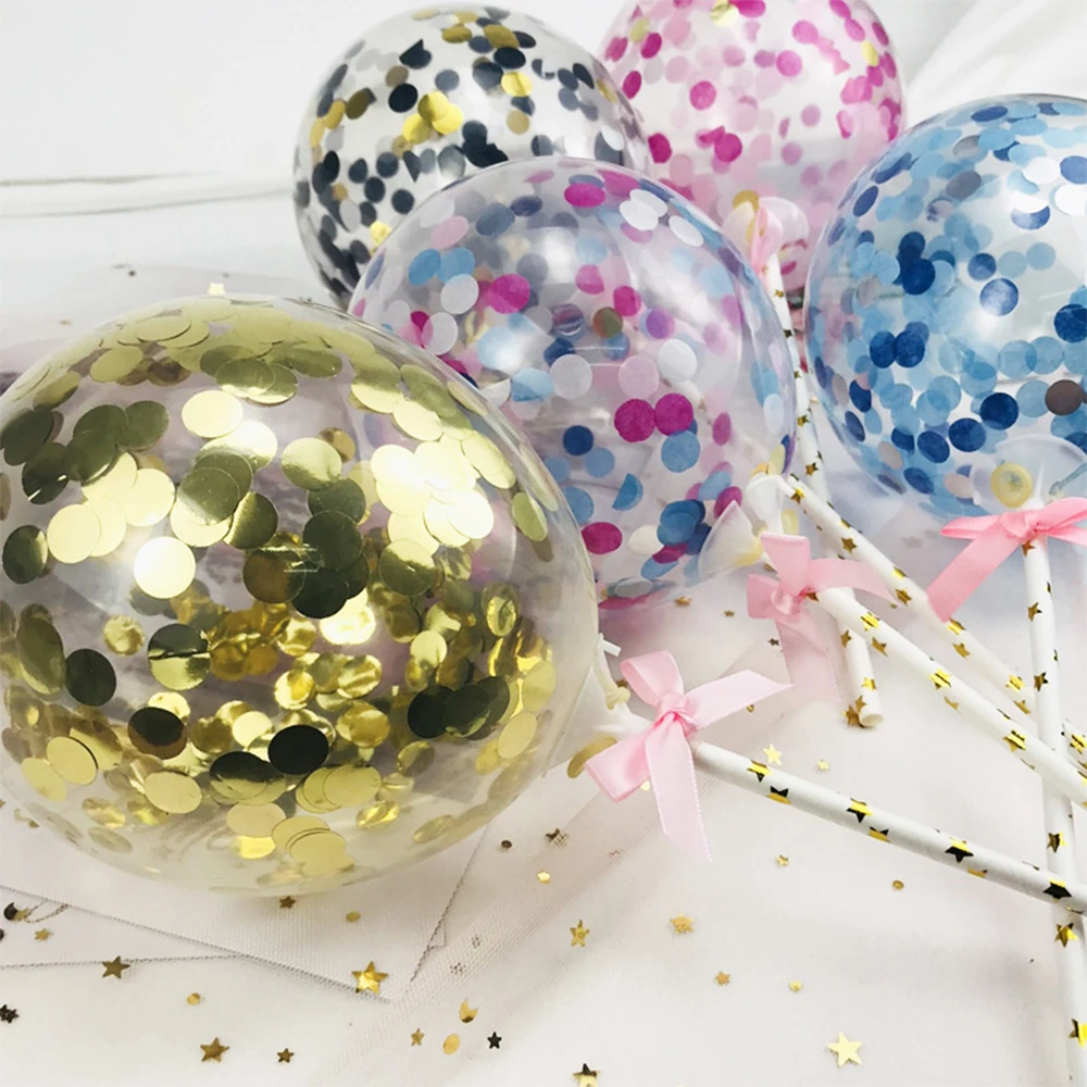 Блестящие латексные воздушные шары с конфетти 5 дюймов|Воздушные и аксессуары| |