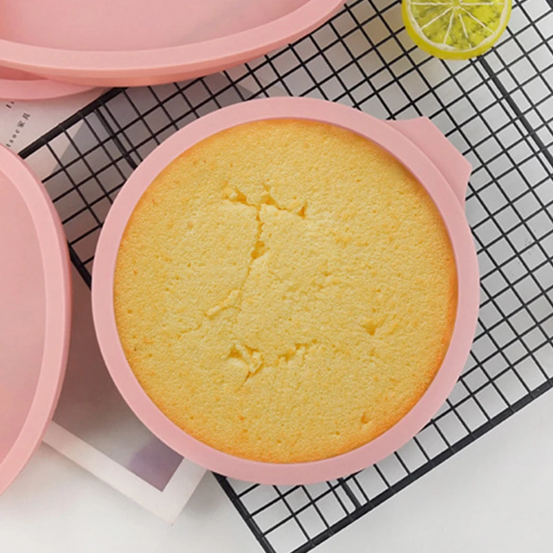 

6/8 Inch Platinum Non-Stick Silicone Rainbow Cake Mold Round Cake Baking Bakeware Set Pizza Mold Cake Fondant Decoration Tools