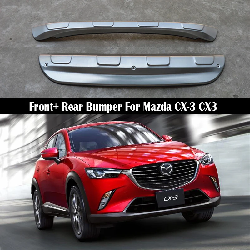 Для Mazda CX-3 CX3 2016-2021 передний задний бампер диффузор бамперы для губ) класса-premium на опорная плита из нержавеющей стали, 2 предмета в комплекте