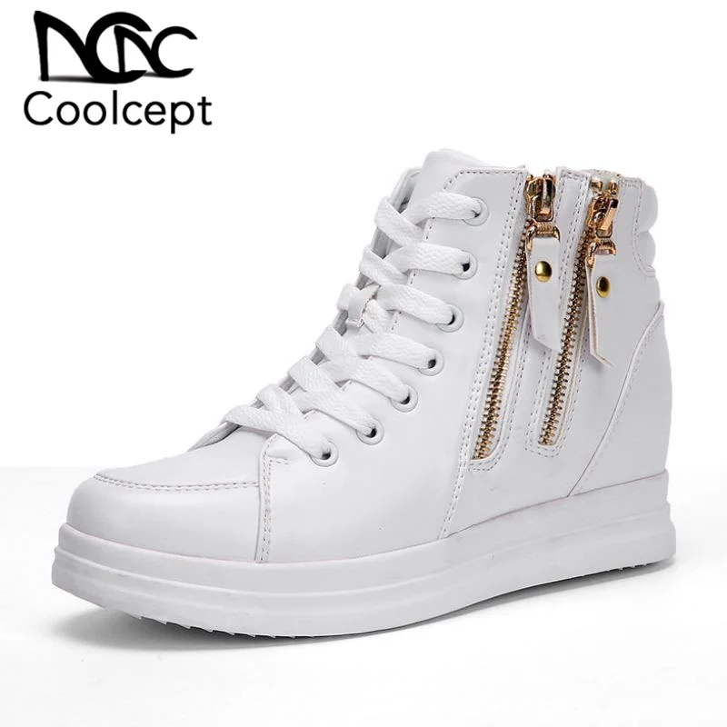 Женские высокие кроссовки CoolCept на плоской подошве Модные ботильоны молнии