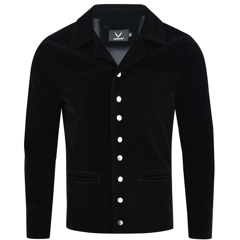 

Блейзер Мужской с лацканами, бархатная верхняя одежда, облегающий простой Повседневный Топ оверсайз на пуговицах с длинным рукавом, Осень-з...