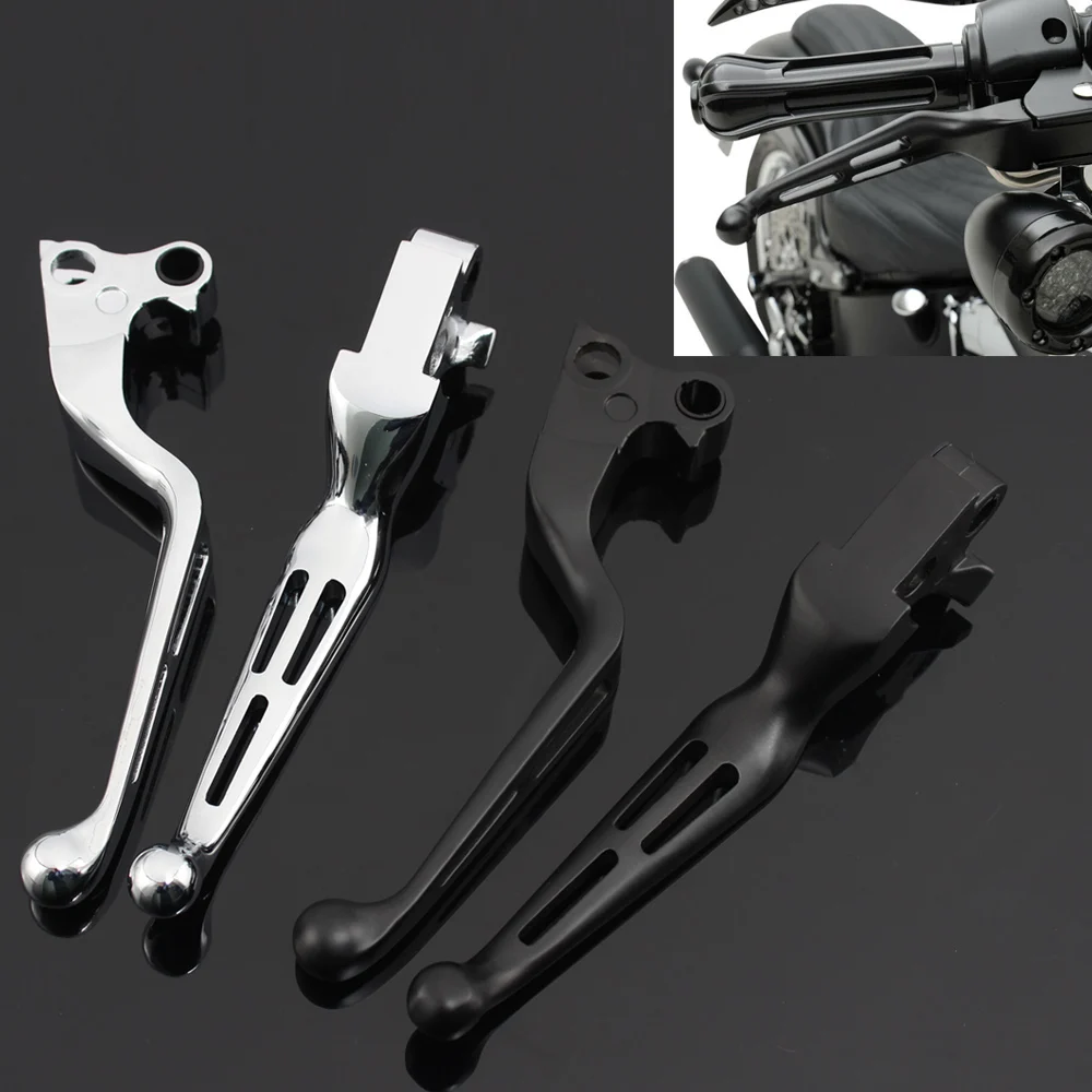 

Тормозной рычаг для мотоцикла, черный/Хромированный ажурный тормозной рычаг с прорезью и широкими лезвиями, эргономичный рычаг для Harley Touring...